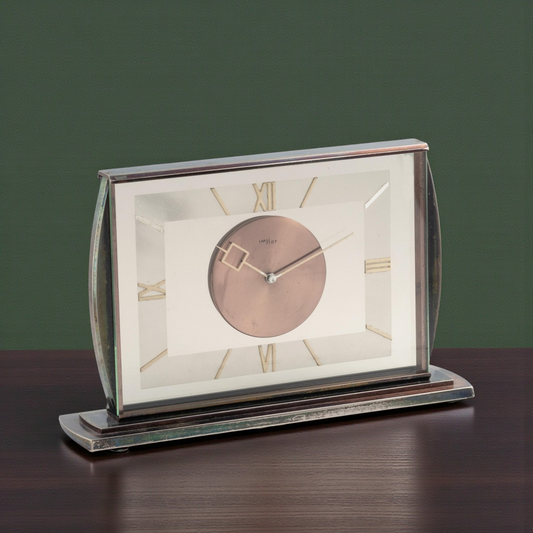 Imhof Swiss Art Deco Desk Clock / Horloge Rare
