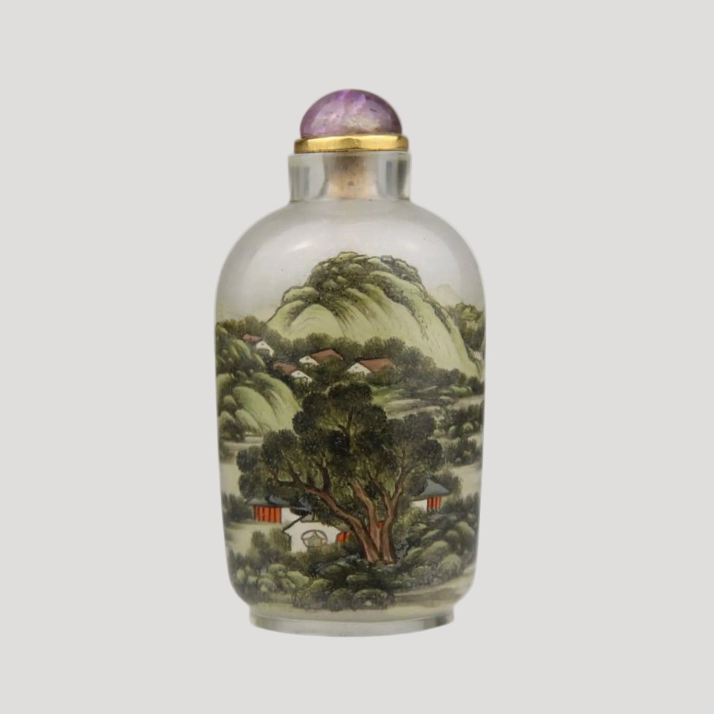 Important Big size Antique Peking Glass Snuff Bottle Tabatière Collector Rare
