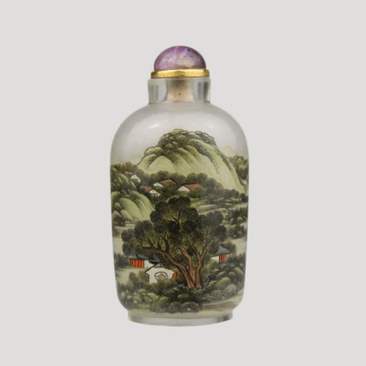 Important Big size Antique Peking Glass Snuff Bottle Tabatière Collector Rare