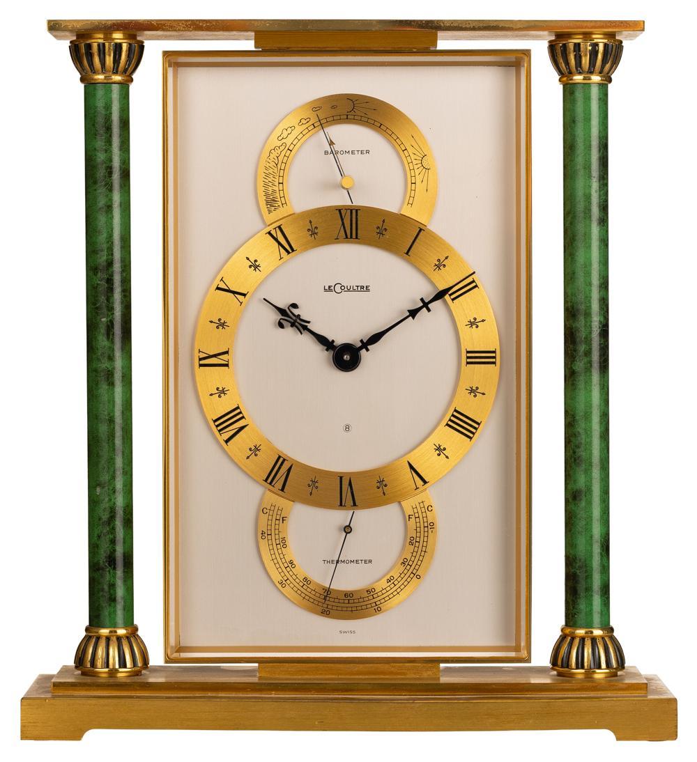 Jaeger-LeCoultre 8 Days Barometer and Thermometer.Desk Clock ca 1970''Rare