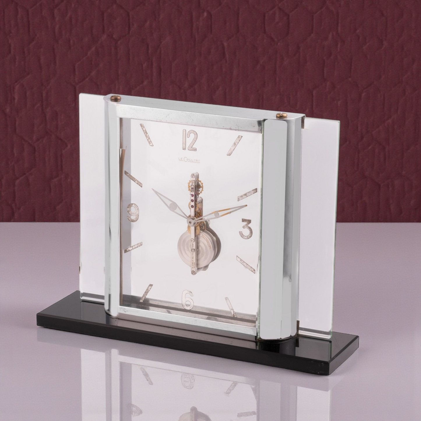 Jaeger-LeCoultre Art Deco 'Baguette' Table Clock Horloge Pendule 1930' Rare