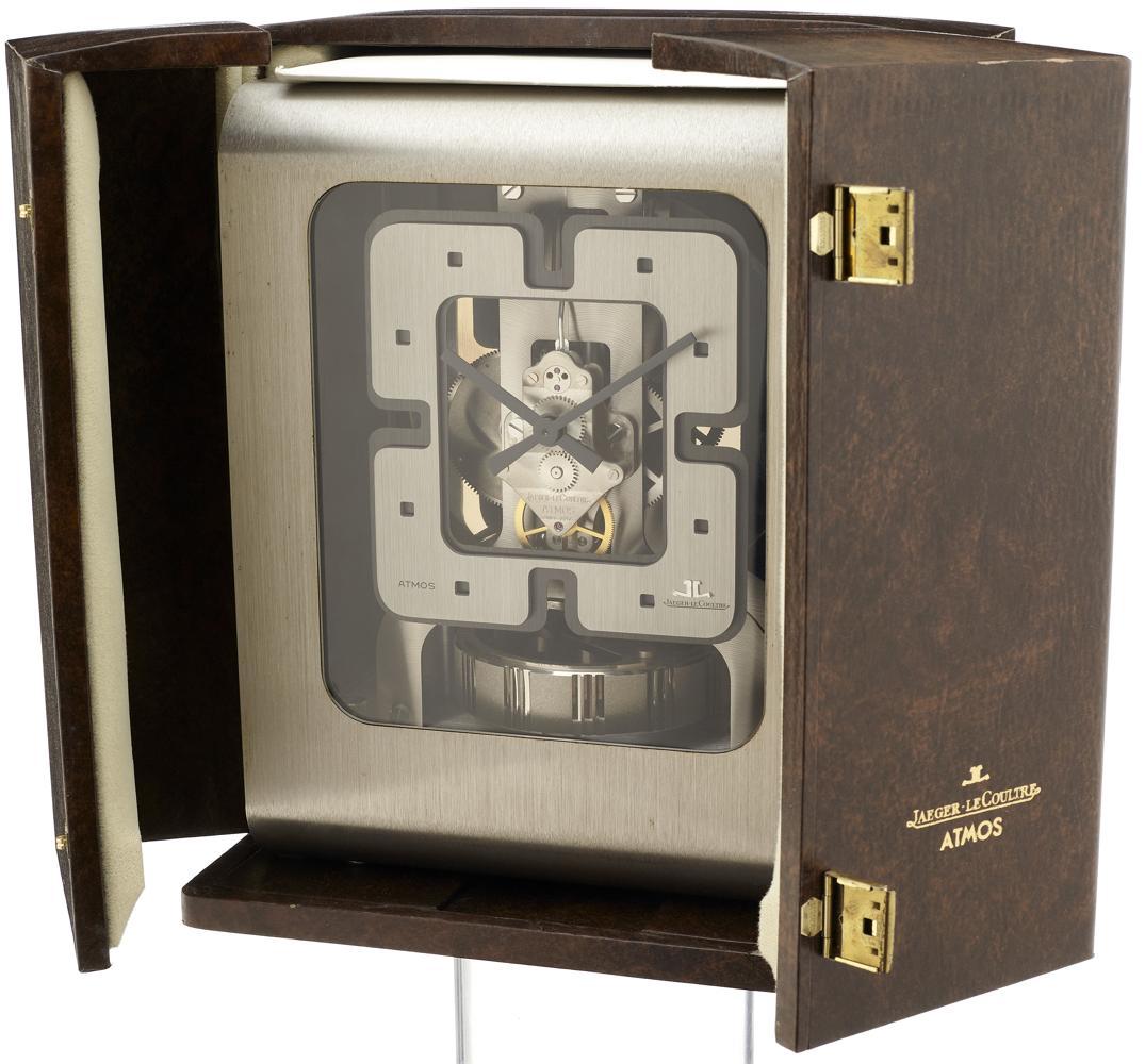 Jaeger-LeCoultre Vintage Atmos "Luigi Colani" ca 1975 in steel with its original box Rare