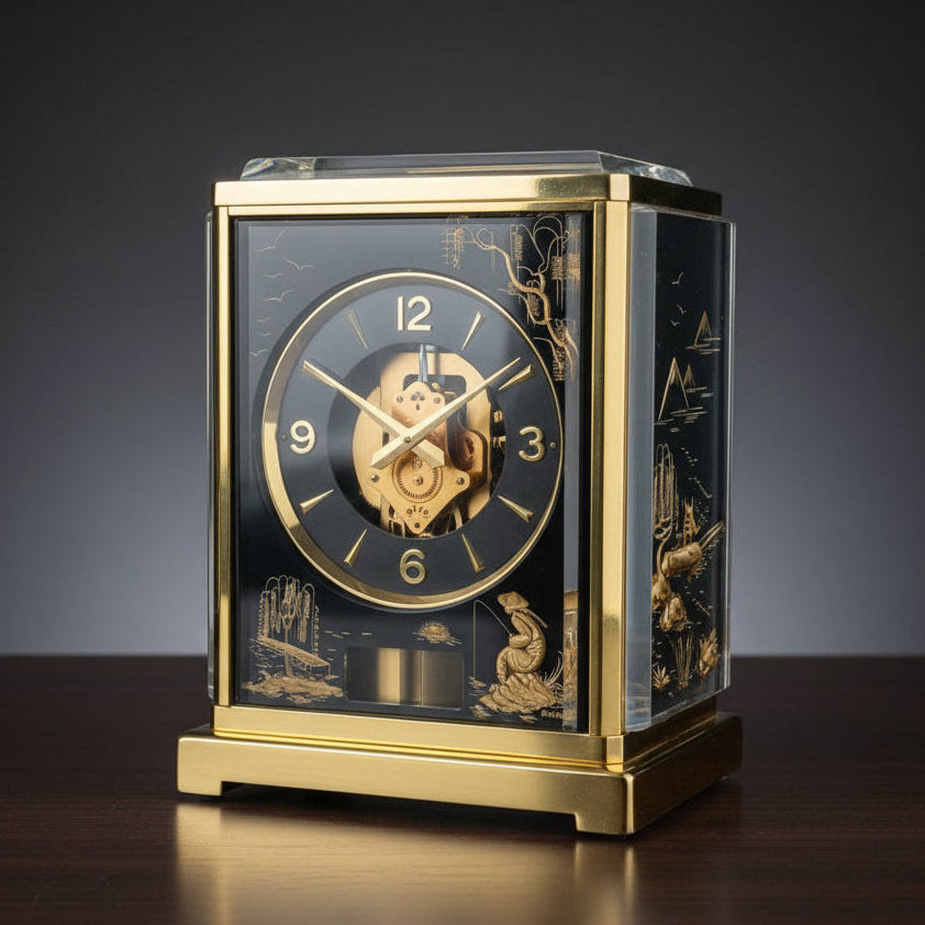 Jaeger-LeCoultre Atmos Marina Black Table Clock Horloge Collector Rare