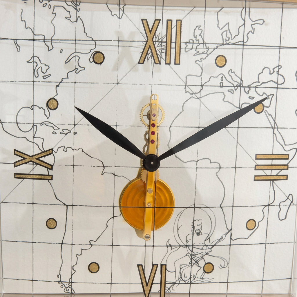 Jaeger-LeCoultre Table Clock Horloge Pendule Geographic 8 Days Rare