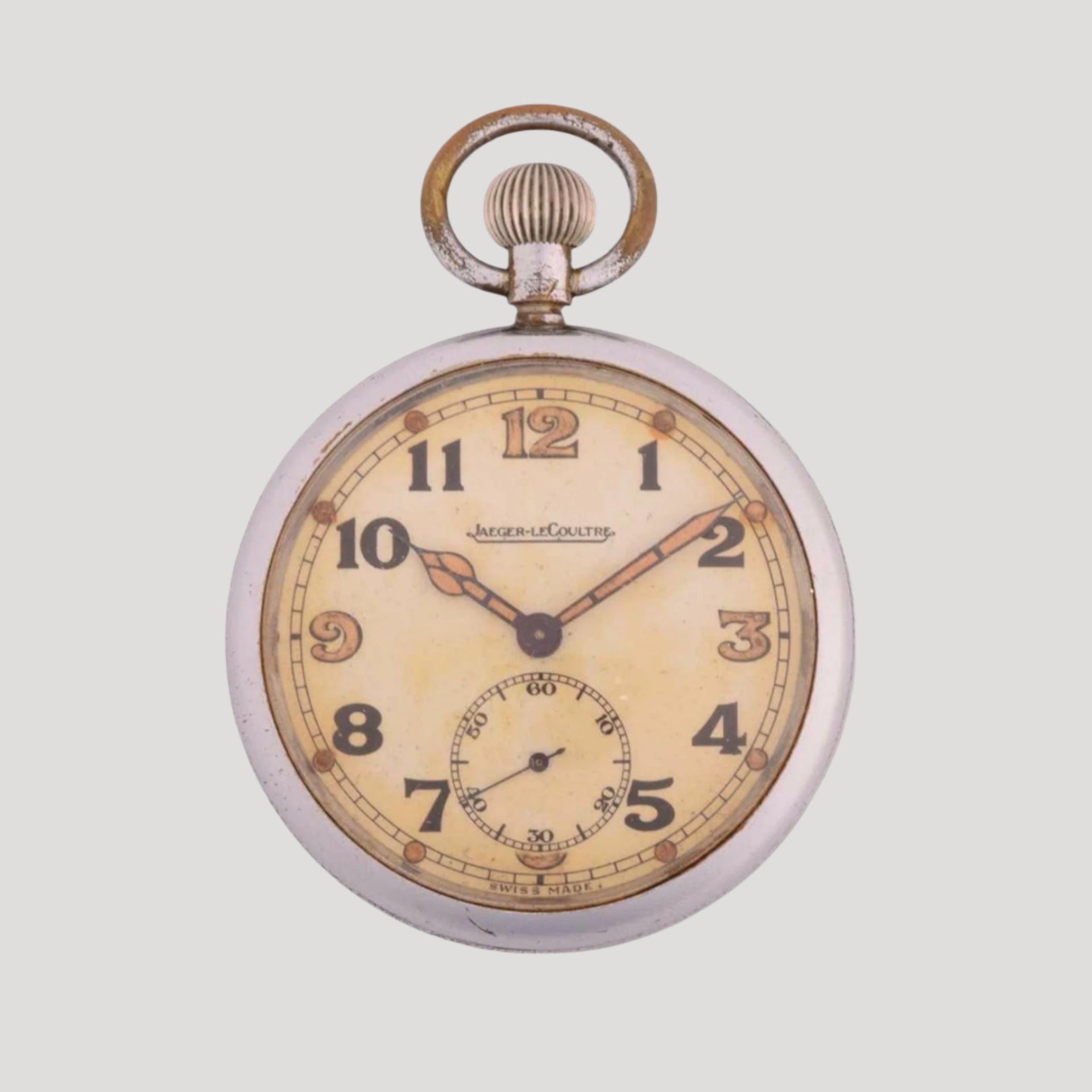 Jaeger-LeCoultre WW2 vintage military open-face pocket watch uhr