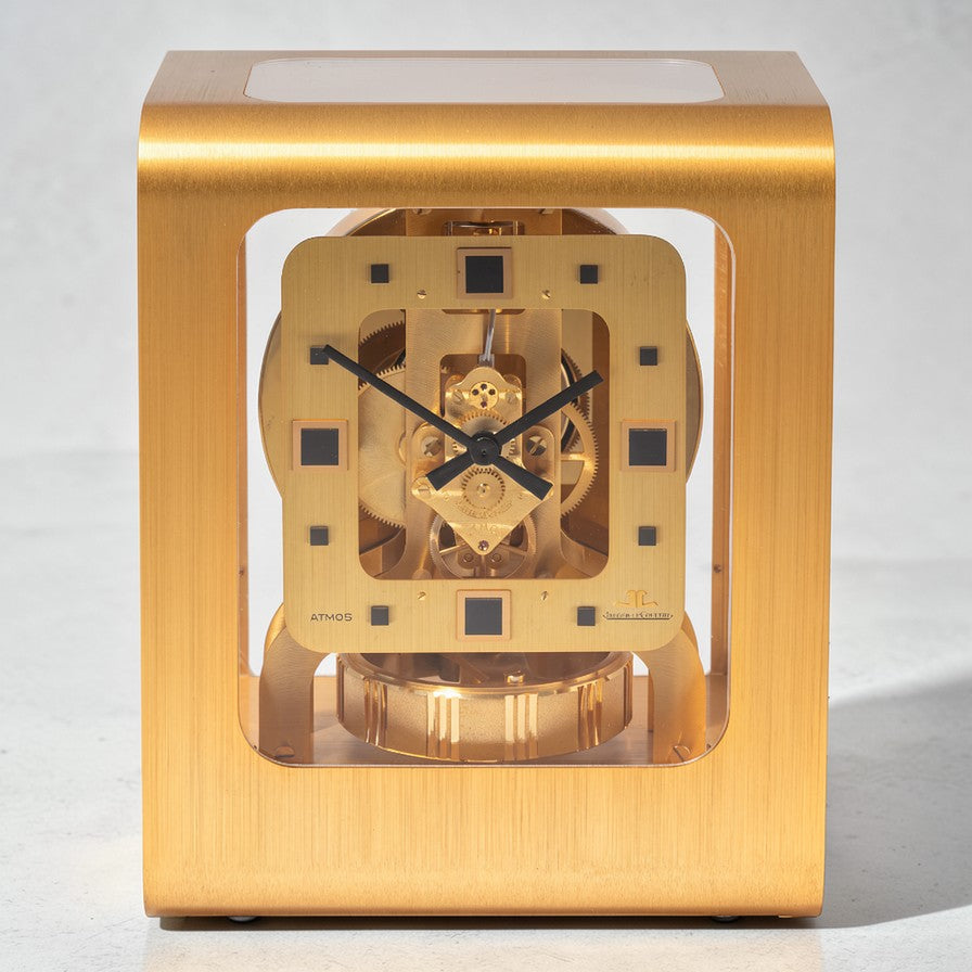 Jaeger LeCoultre by Luigi Colani Gilt Brass Desk Clock Horloge Tischuhr ca 1980'