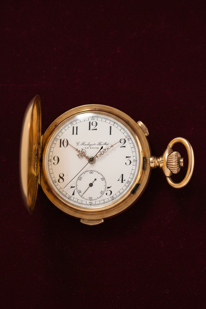 Le Phare (C. BARBEZAT-BAILLOT) Gold Quarter Repeater Chronograph Pocket Watch ca 1900