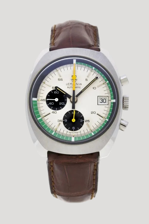 Lemania, Ref. 9803, stainless steel chronograph watch, 1970s