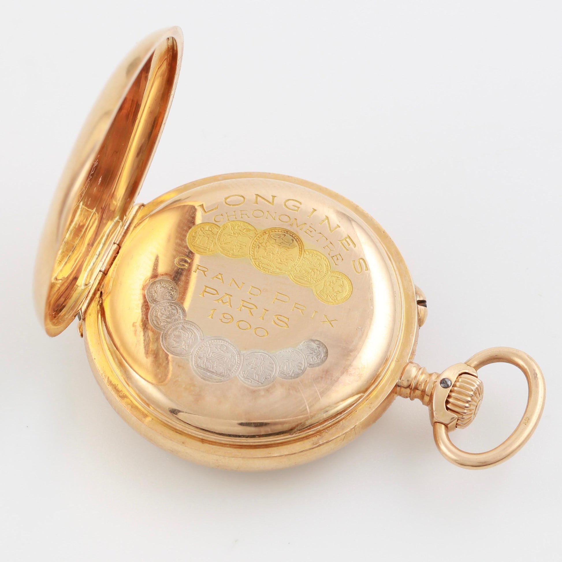 Longines Massive 18k Gold Pocket Watch Grand Prix Paris 1900