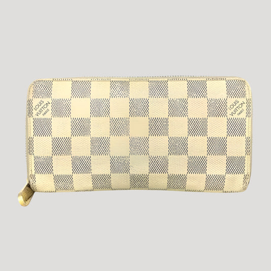 Louis Vuitton Damier Azur Zippy Zip around white long wallet / portefeuille