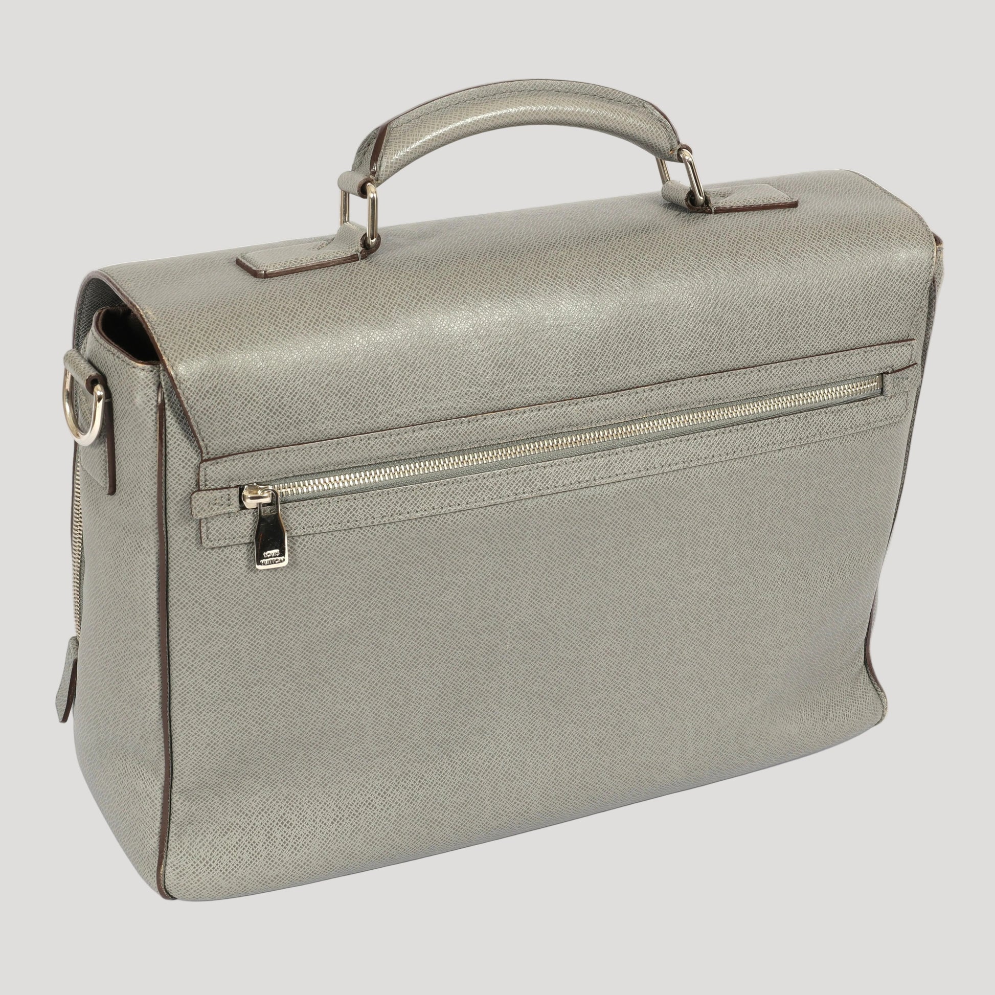 Louis Vuitton Vassili briefcase /mallette / Aktentasche in grey Taïga leather