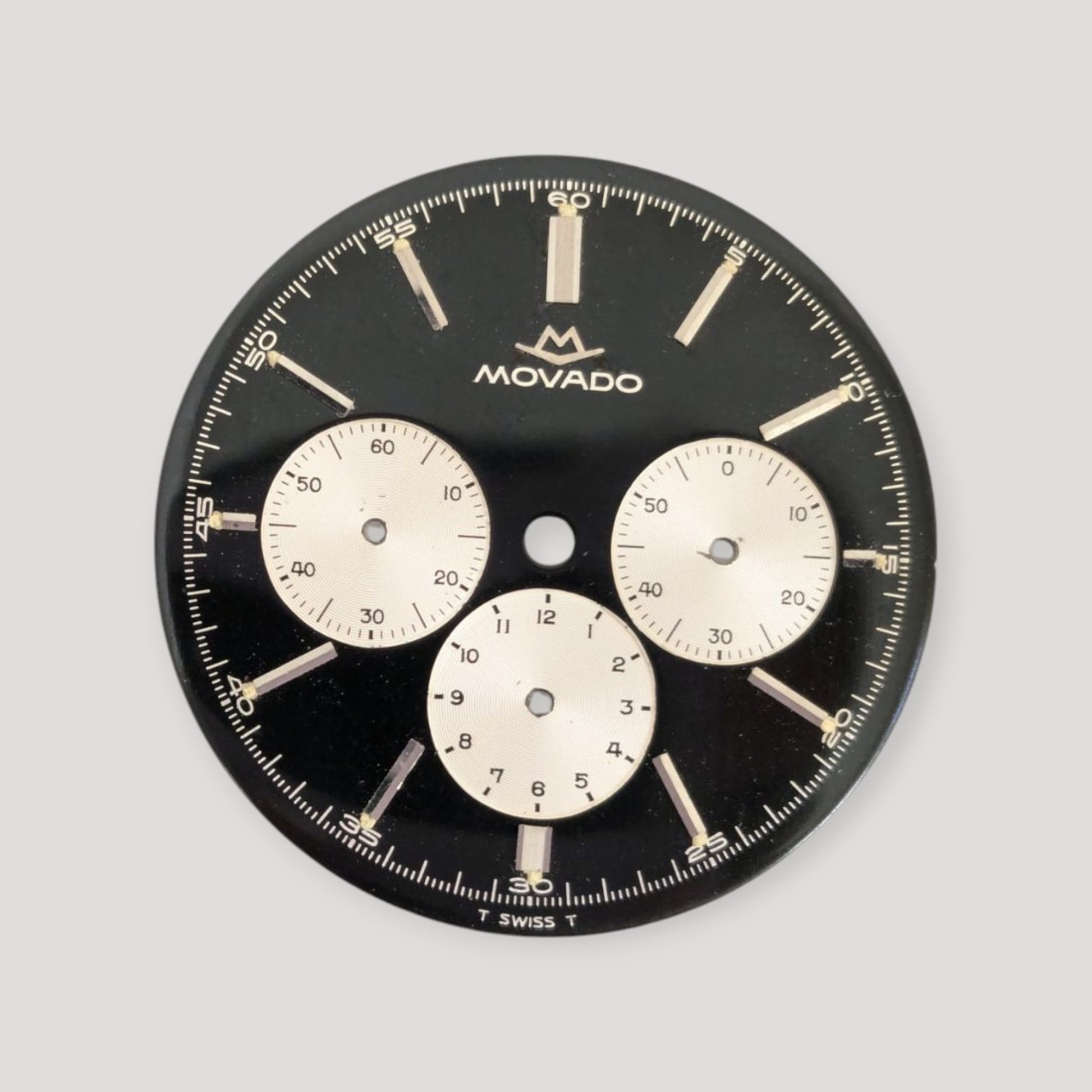 Movado Zenith black Dial Cadran Zifferblatt Rare