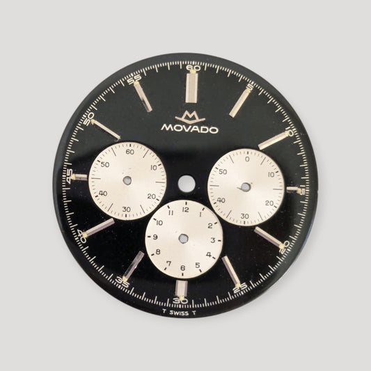Movado Zenith black Dial Cadran Zifferblatt Rare
