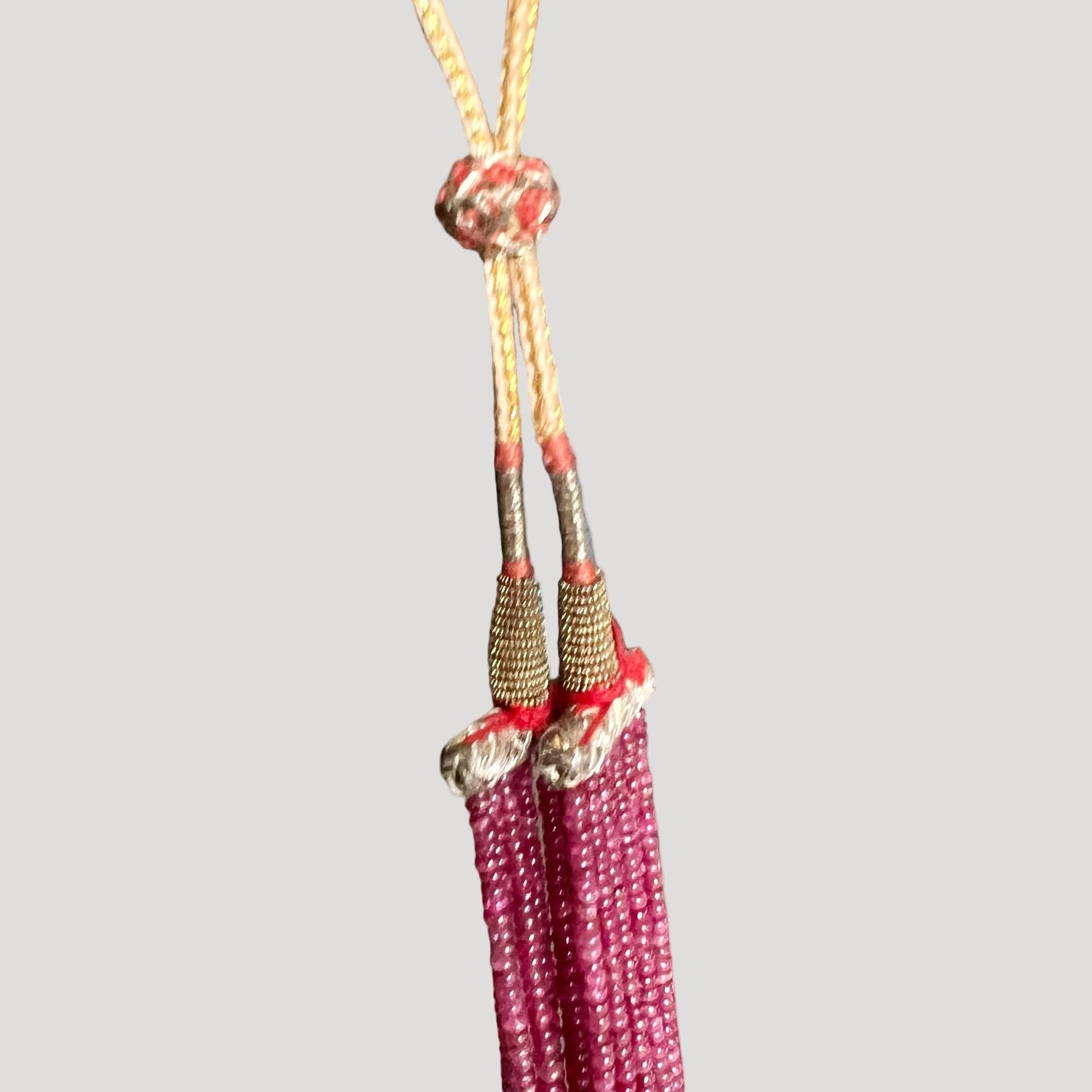 Multi-row Necklace of ruby beads
