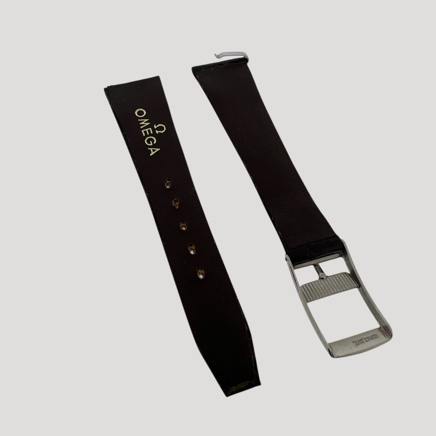 Omega New Croco Leather Bracelet/Band/Strap 19 mm with steel buckle