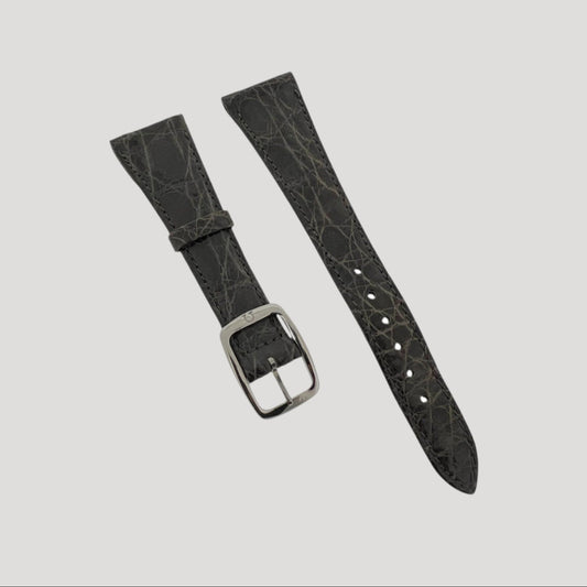 Omega Grey Croco Leather Bracelet 19 mm with its Omega steel buckle