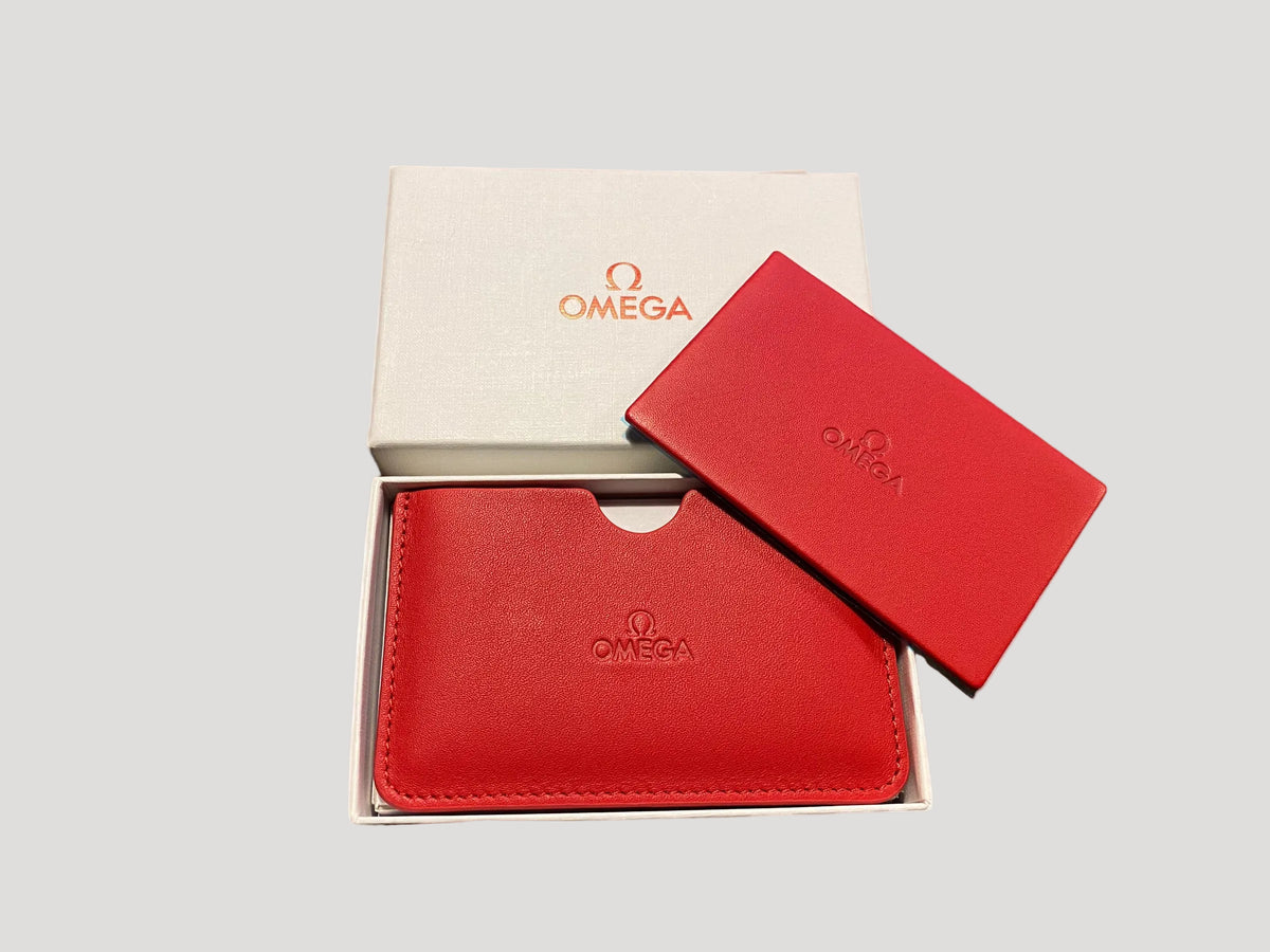 Omega NEW Card Holder with curtesy mirror in its Omega outer box