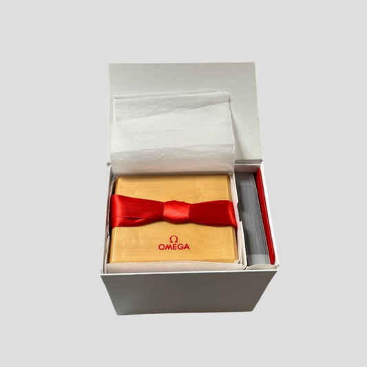 Omega NEW Lady Woden Box / Boîte / Scatola /Schachtel & travel pouch & booklet