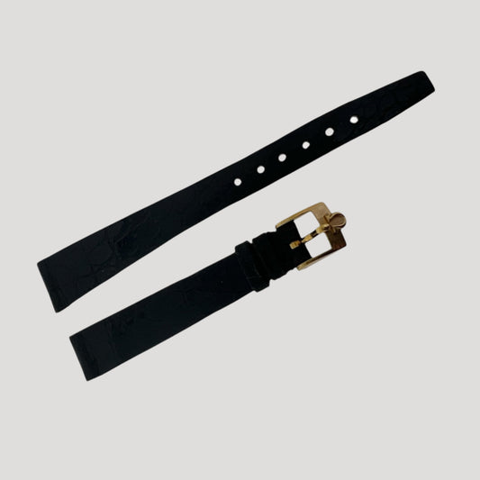 Omega New Black Croco Leather Bracelet/Band/Strap 16 X 10 mm with buckle