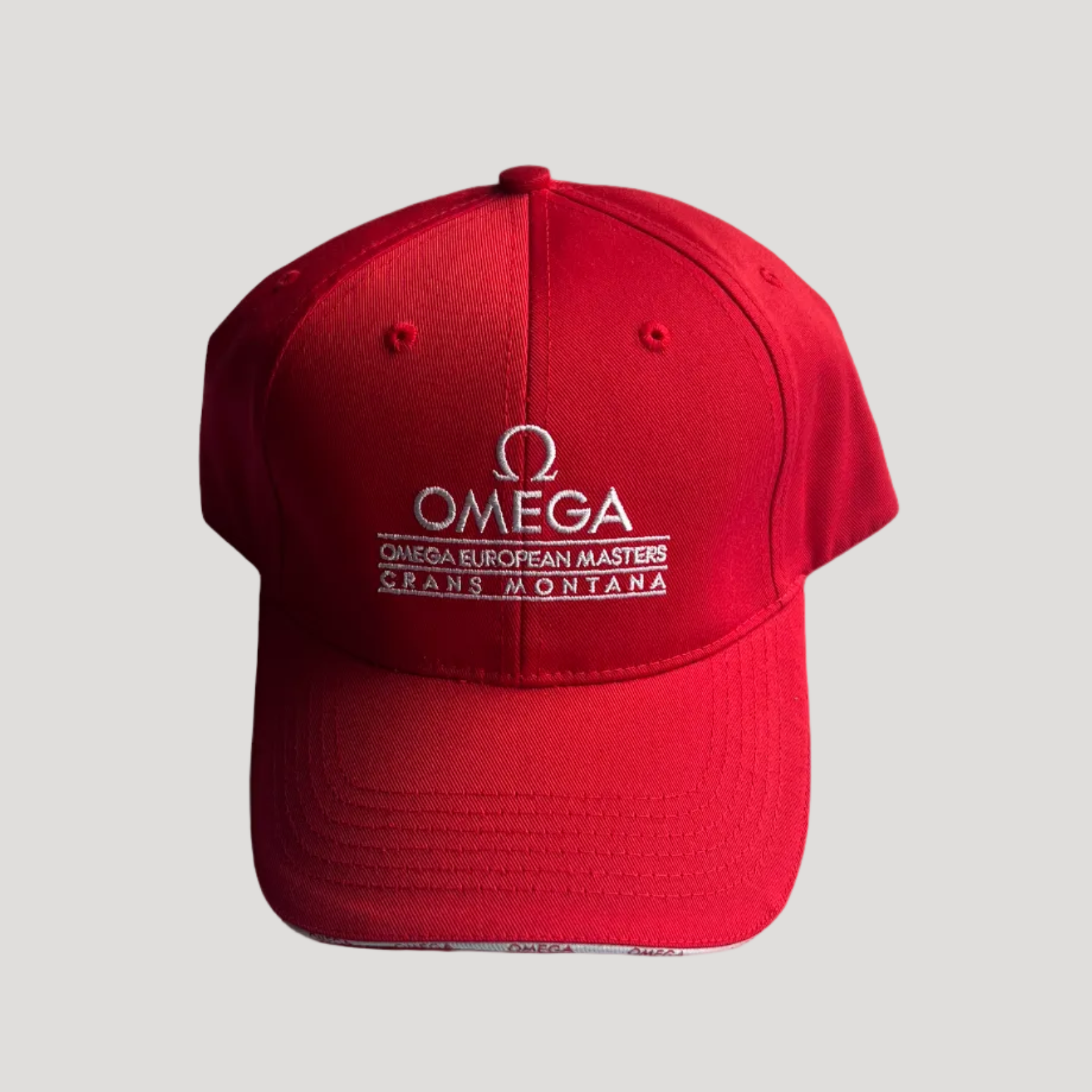 Omega New Cap/Casquette/Kappe Omega European Masters Crans Montana Adjustable Size red