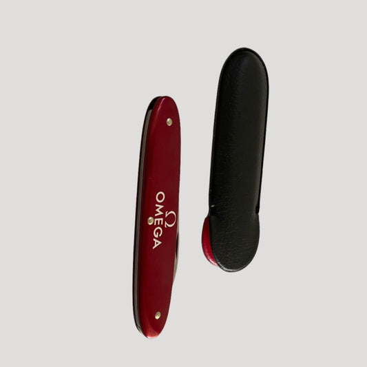 Omega New Pocket Swiss Knife case opener/ Couteau suisse in its Omega pouch