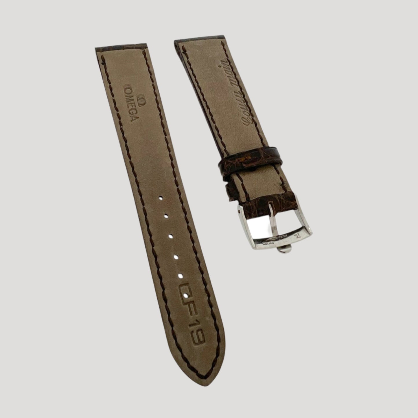 Omega croco leather band with buckle