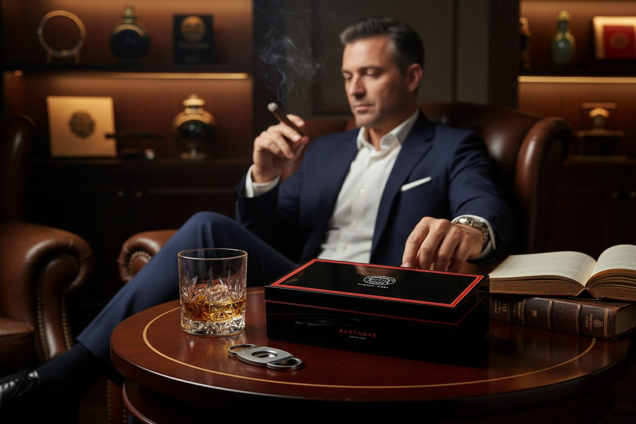 Partagas Large Cave à Cigare Noble Wooden Cigar Box /Zigarrenkiste