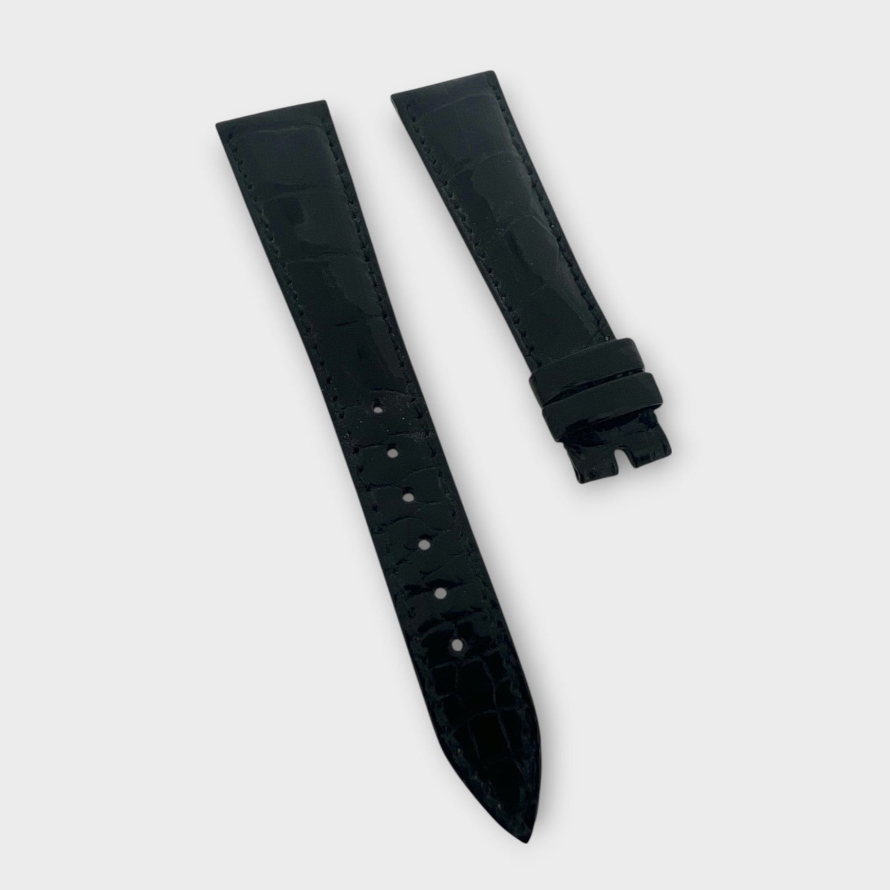 Patek Philippe New Black Croco Band / Bracelet / Strap 19/14 mm