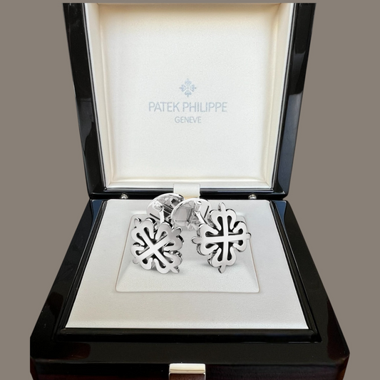 Patek Philippe Calatrava Silver Cufflinks/ Boutons Manchettes