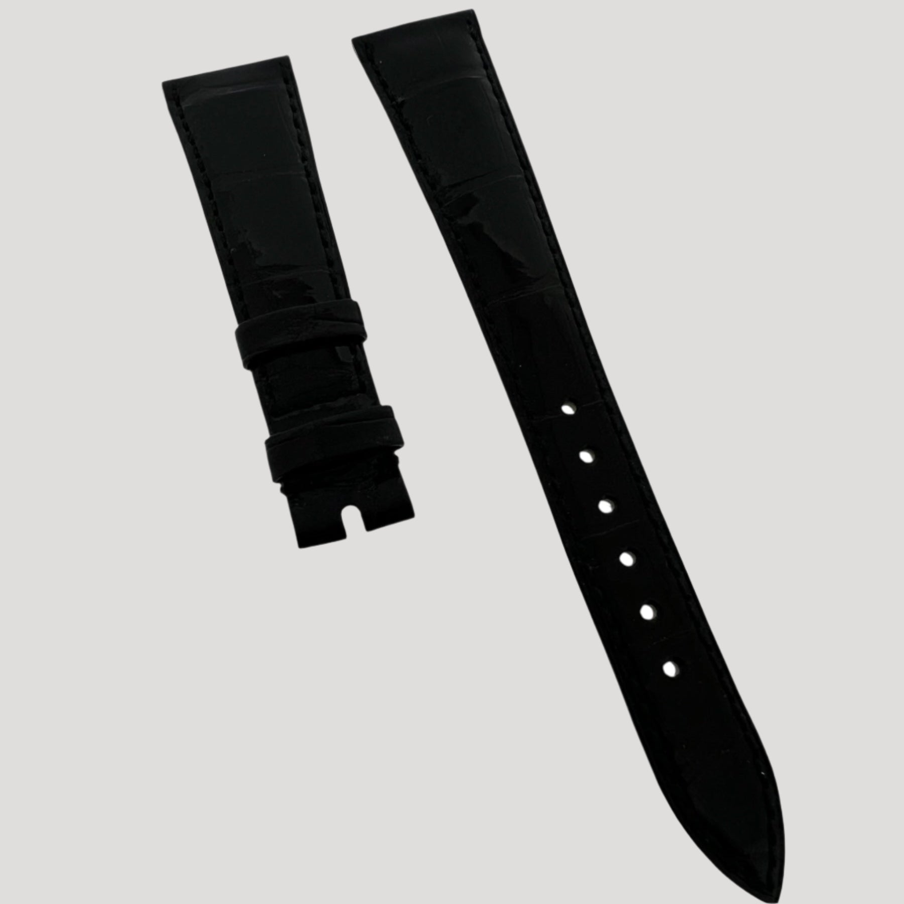 Patek Philippe New Black Croco Band / Bracelet / Strap 19/14 mm 