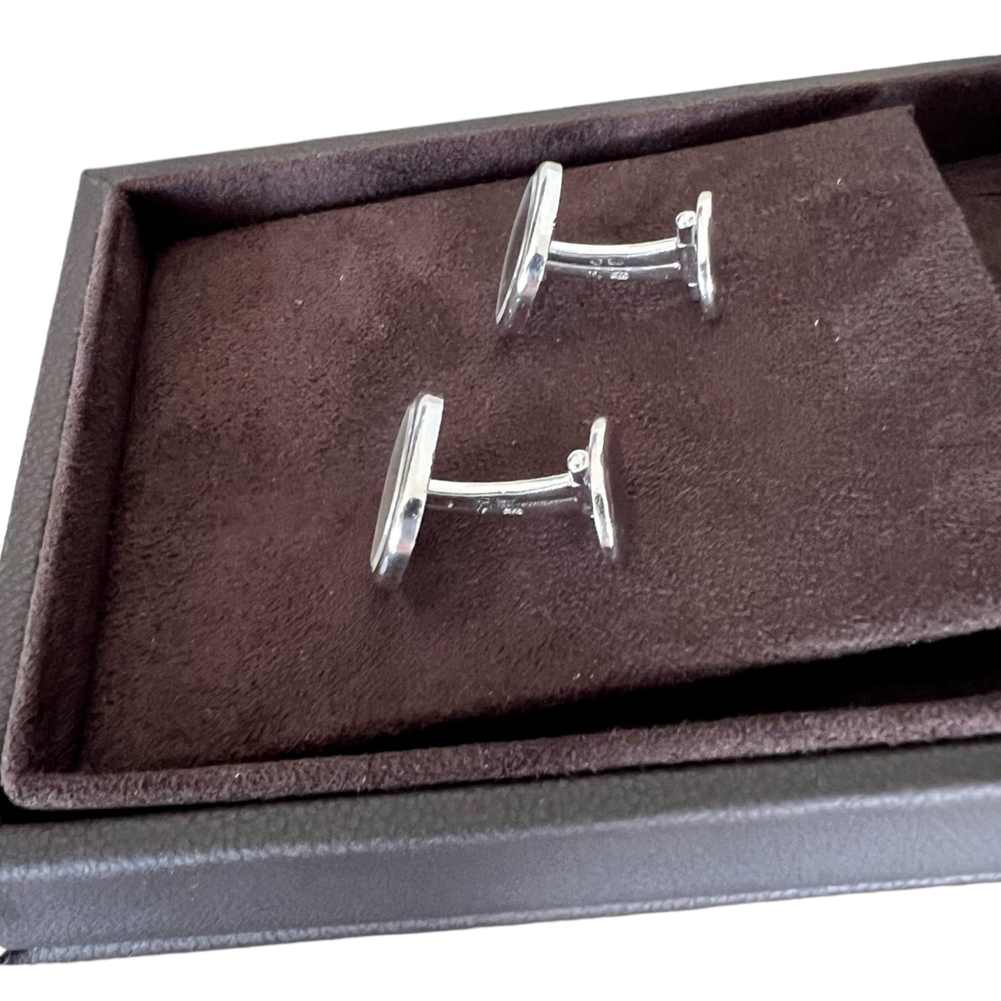 Patek Philippe Ellipse Cufflinks/ Boutons Manchettes White Gold 18k Rare, Discontinued
