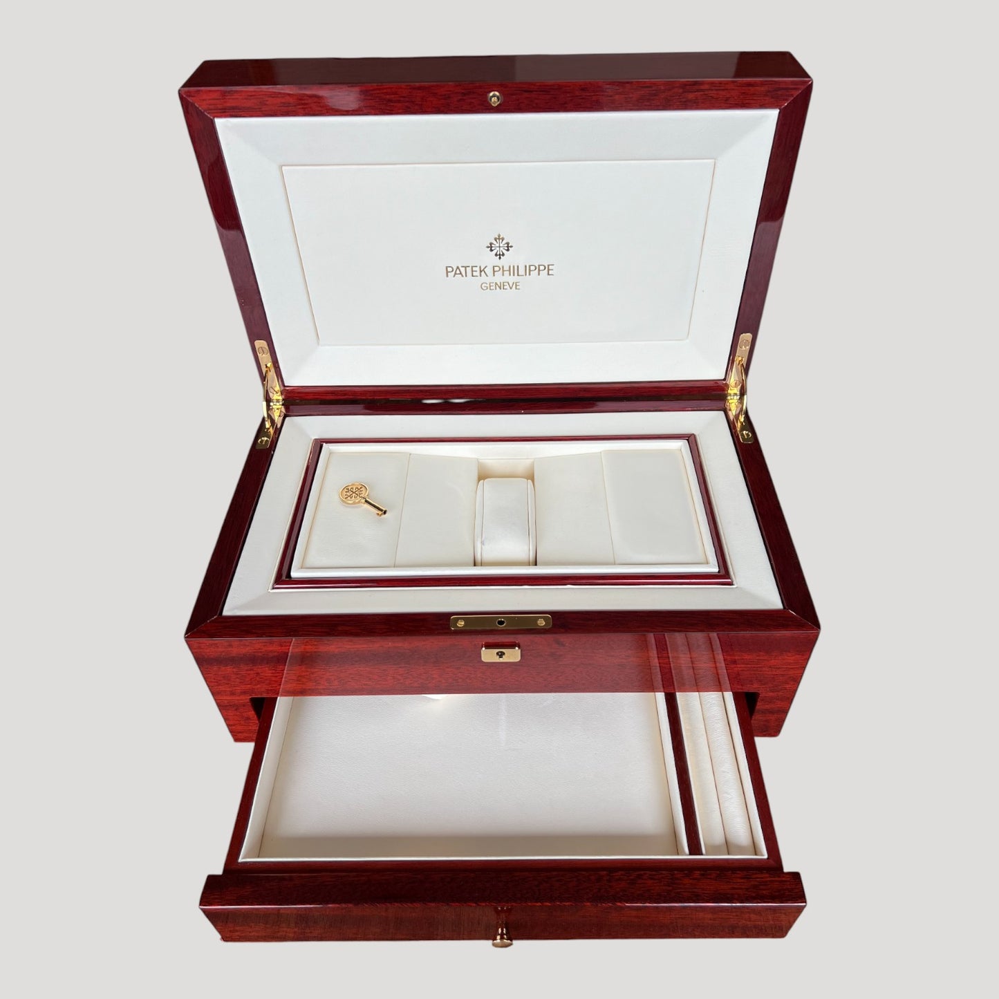 Patek Philippe Large Double Deck Wood Box / Boîte /Uhrenbox Complication Perpetual Extremly Rare