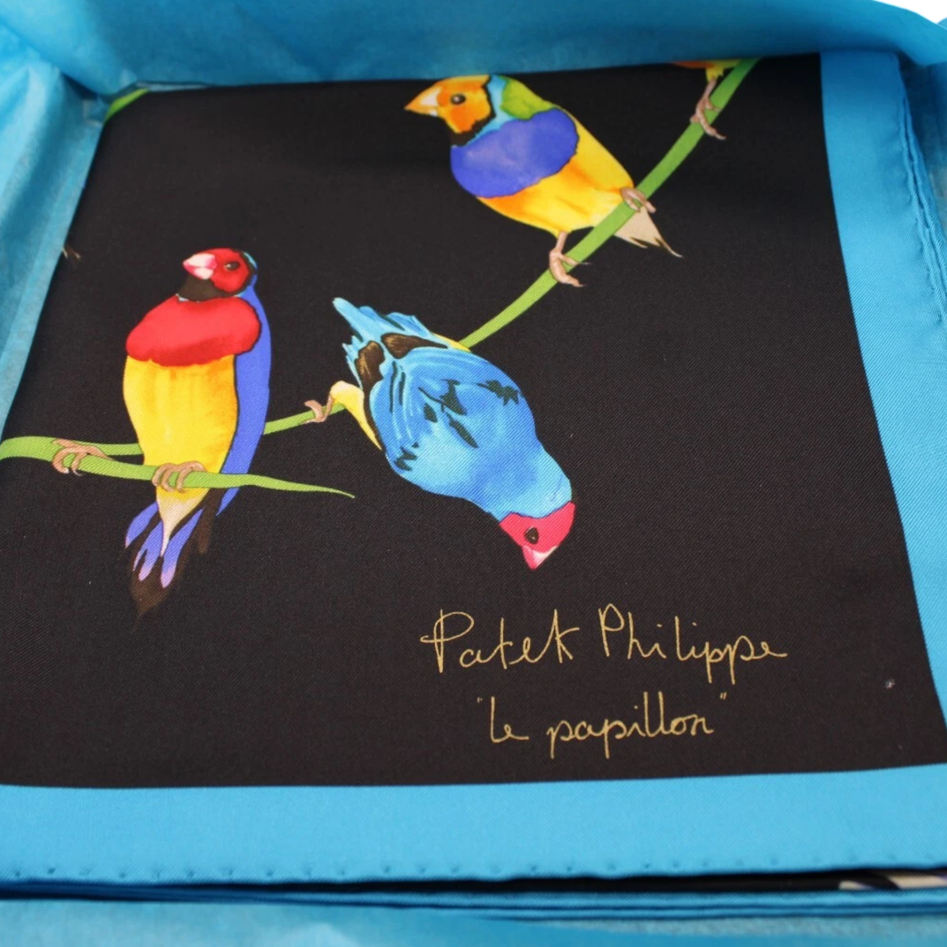 Patek Philippe 'Le Papillon' New Silk Scarf/ Schal/ Echarpe in its Patek box