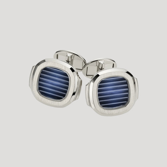 Patek Philippe New Nautilus Cufflinks/ Boutons Manchettes White Gold 18k Rare, Blue