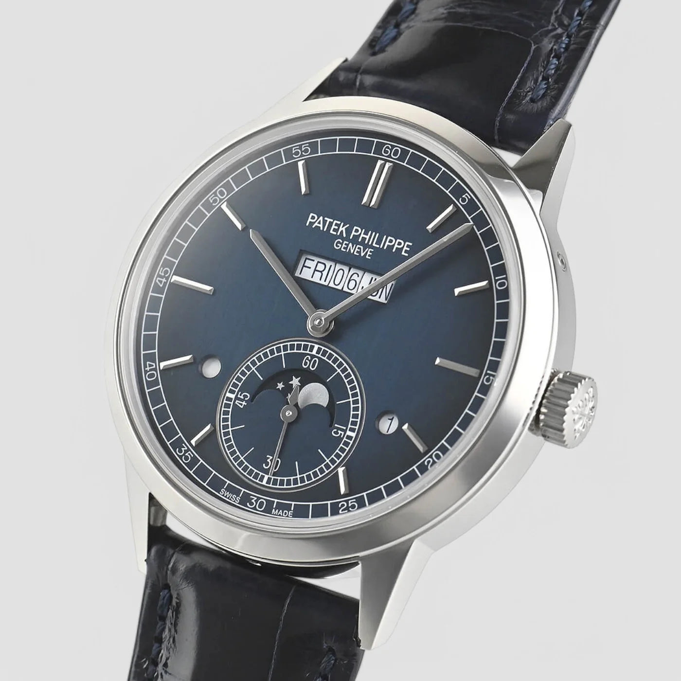 Patek Philippe Perpetual Calendar 5236P In Line Perpetual Calendar Platinum Blue Dial 5236P New Full Set-001