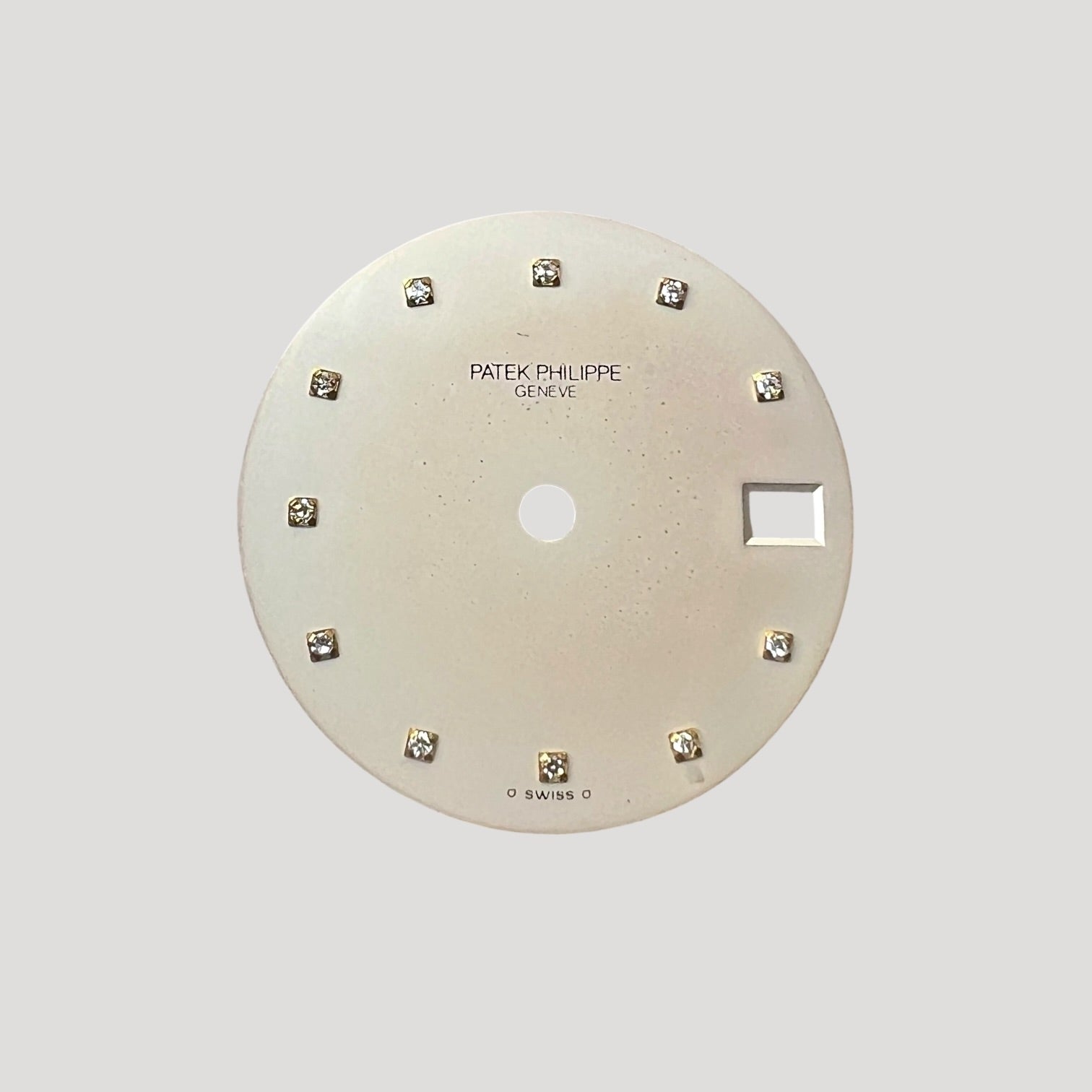 Patek Philippe vintage silver brass Dial / Cadran / Zifferblatt with square diamond indexes ca 1990'