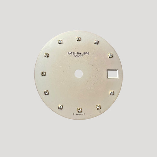 Patek Philippe vintage silver brass Dial / Cadran / Zifferblatt with square diamond indexes ca 1990'