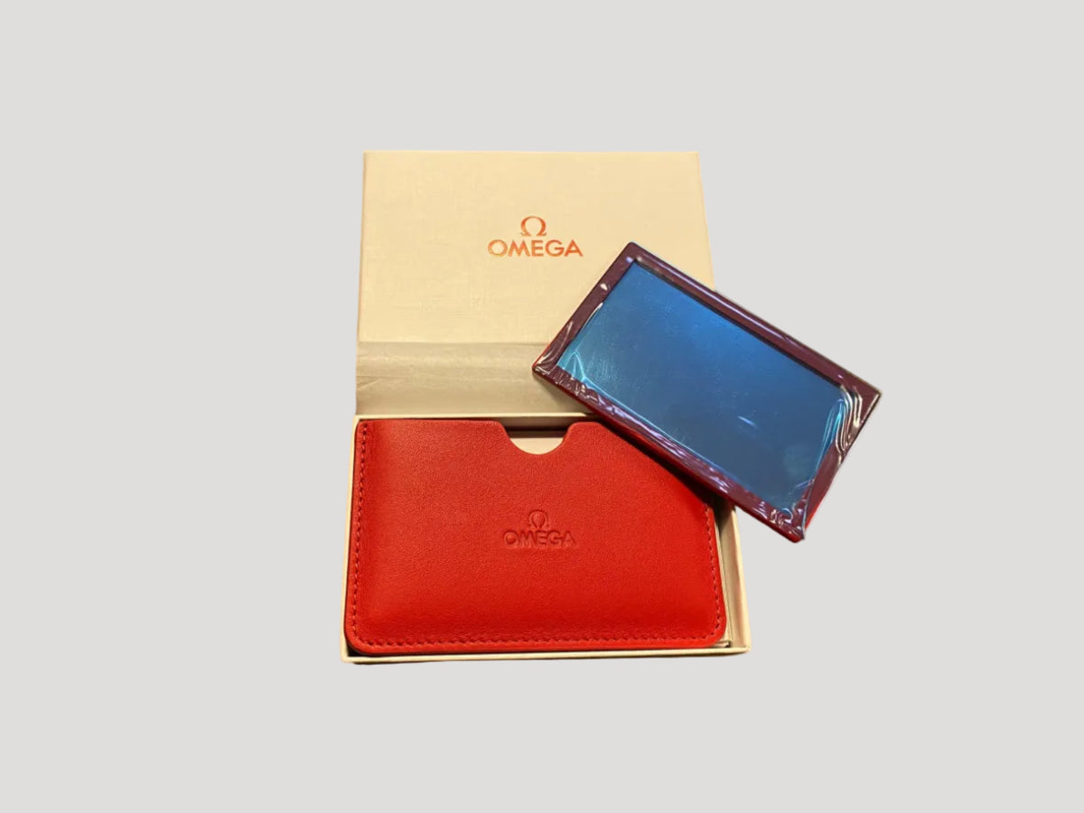 Omega NEW Card Holder with curtesy mirror in its Omega outer box
