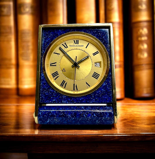 Jaeger-LeCoultre Lapis Lazuli Alarm Table Clock/ Horloge de table 1960'