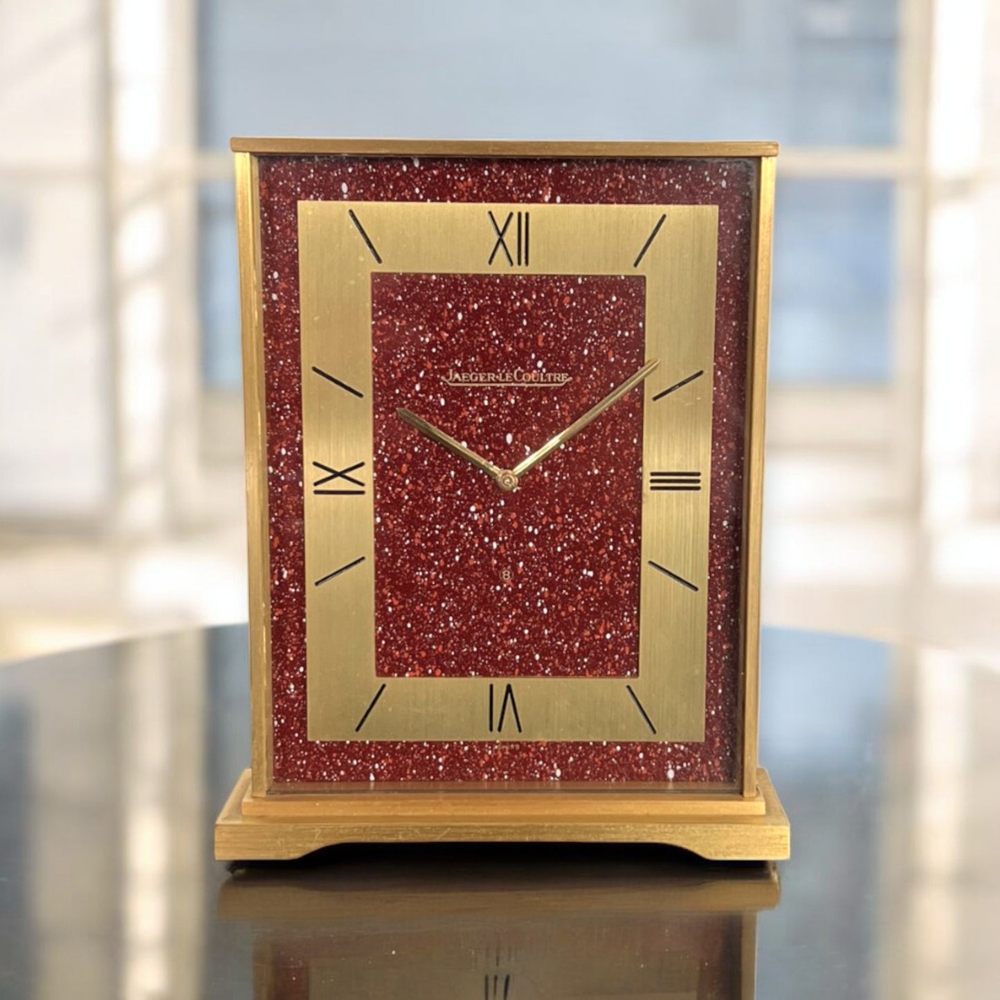 Jaeger-LeCoultre Rare 8 Day Desk Clock Uhr Horloge Red 1960'