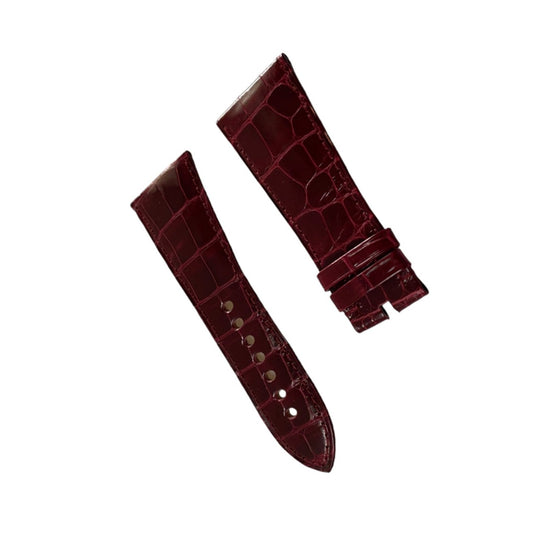 Cartier New Burgundy Croco Leather Bracelet/Band/Strap 28 mm