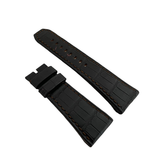 Raymond Weil New Black Croco Leather Bracelet/Band/Strap 28 mm