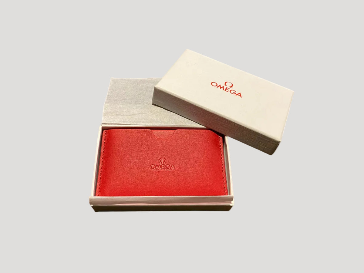 Omega NEW Card Holder with curtesy mirror in its Omega outer box