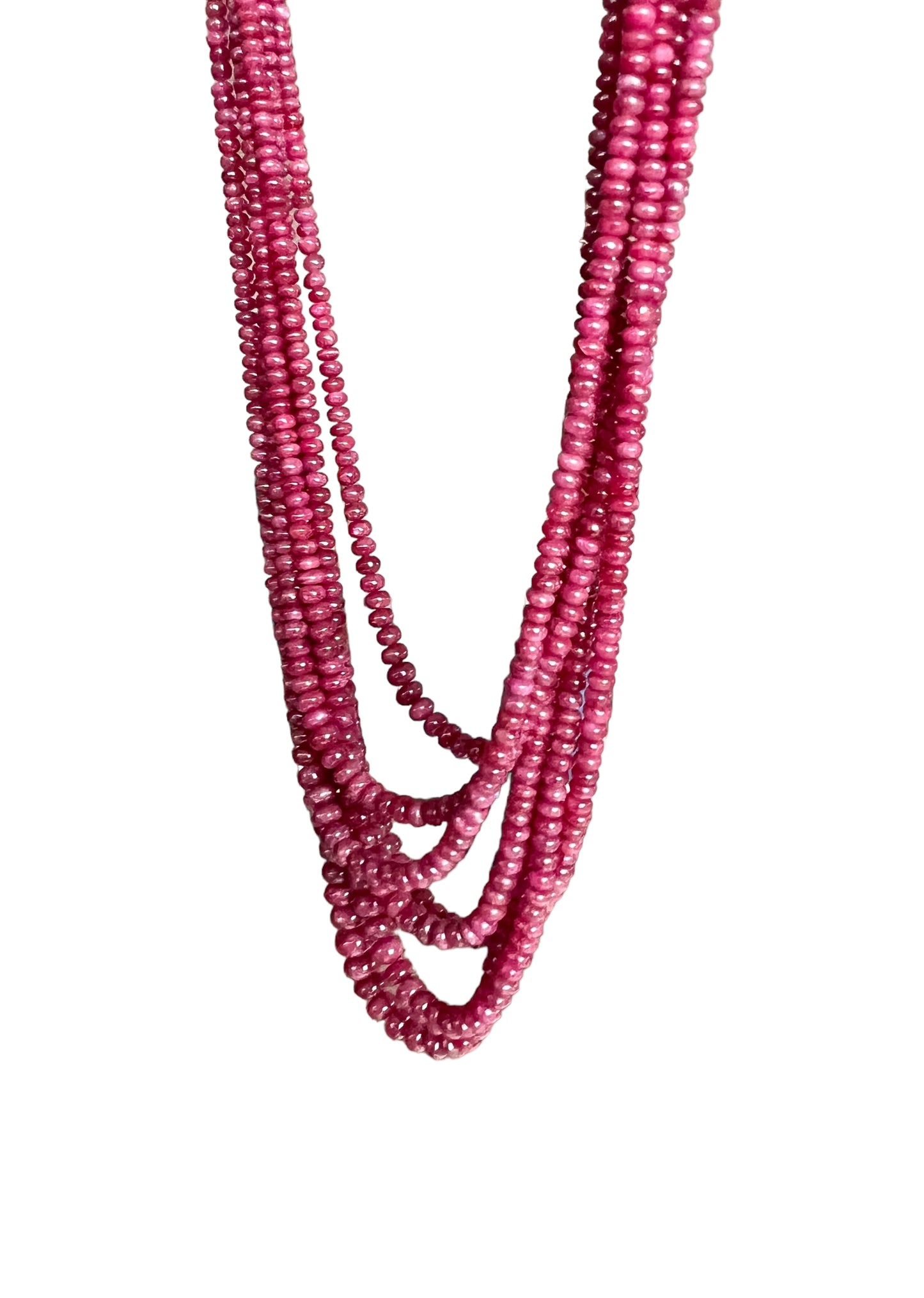 Multi-row Necklace of ruby beads NEW