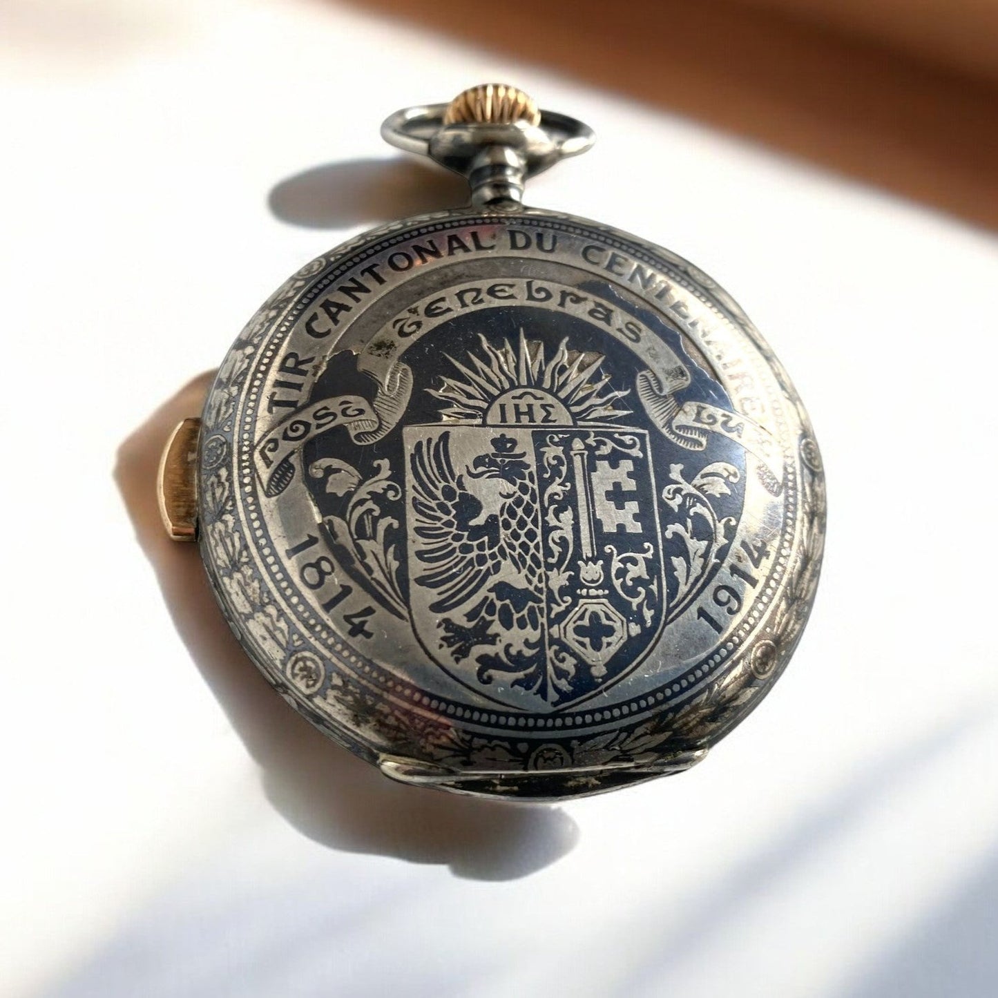 Le Phare (C. BARBEZAT-BAILLOT) Very Rare Vintage Silver Pocket Alarm Watch ca 1910'