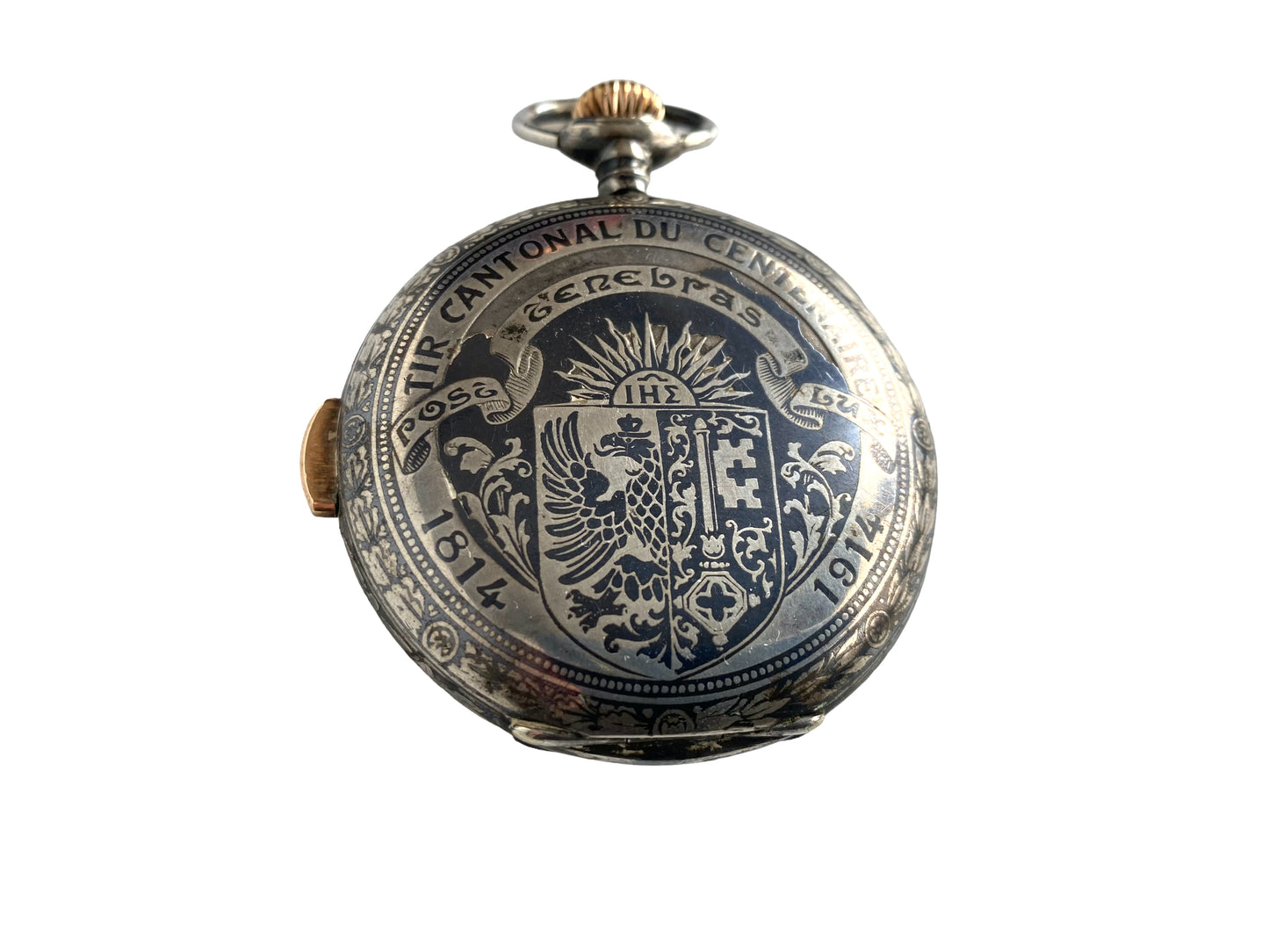 Le Phare (C. BARBEZAT-BAILLOT) Very Rare Vintage Silver Pocket Alarm Watch ca 1910'