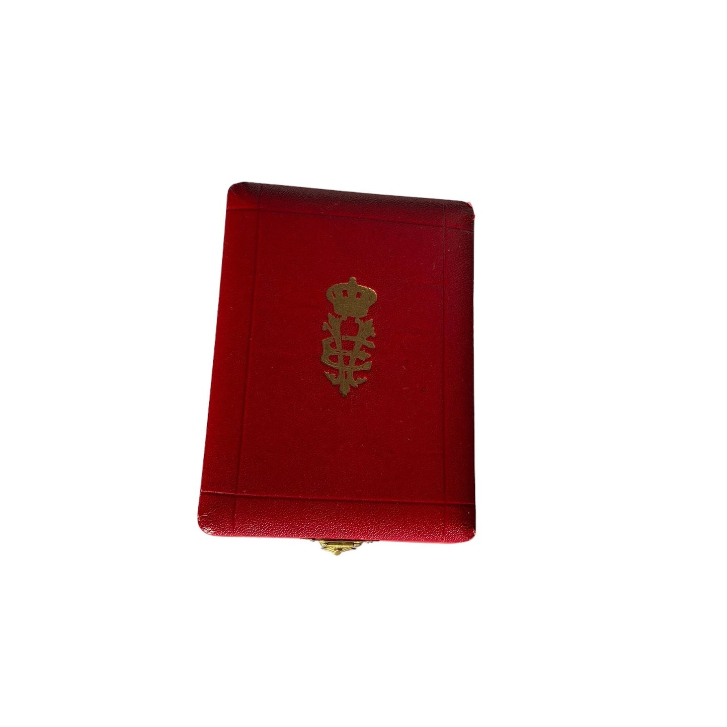 Historical Medal of the Order of the Crown of Italy, Kingdom in Gold, in its original box featuring the Royal House of Savoy sign