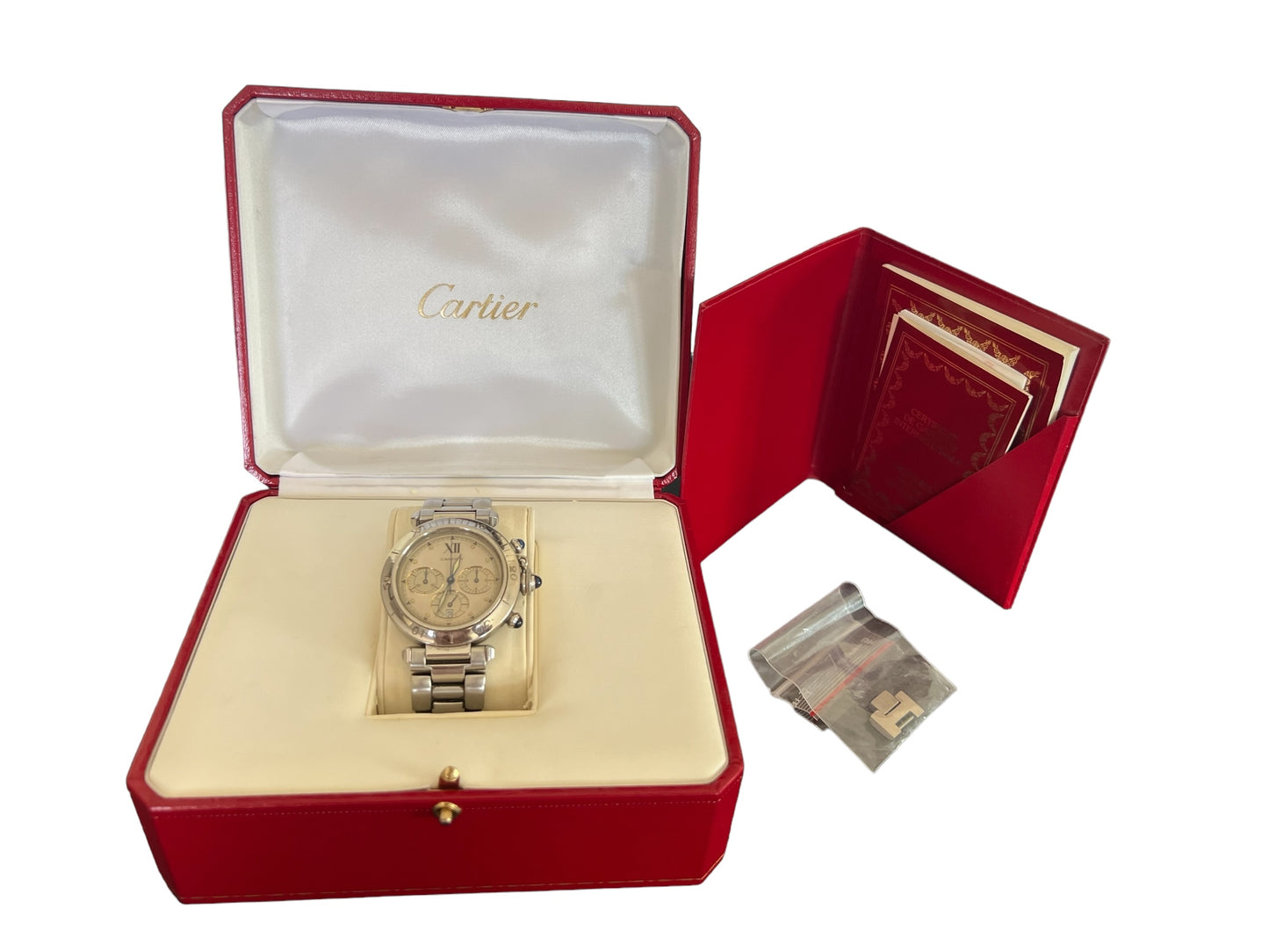 Cartier Pasha Chronograph 38 Ref W3100355, Full Set