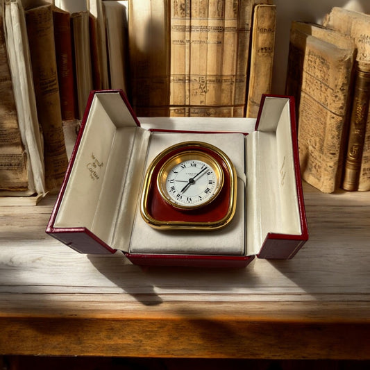 Cartier Alarm Table Clock/ Pendulette with its original Cartier box