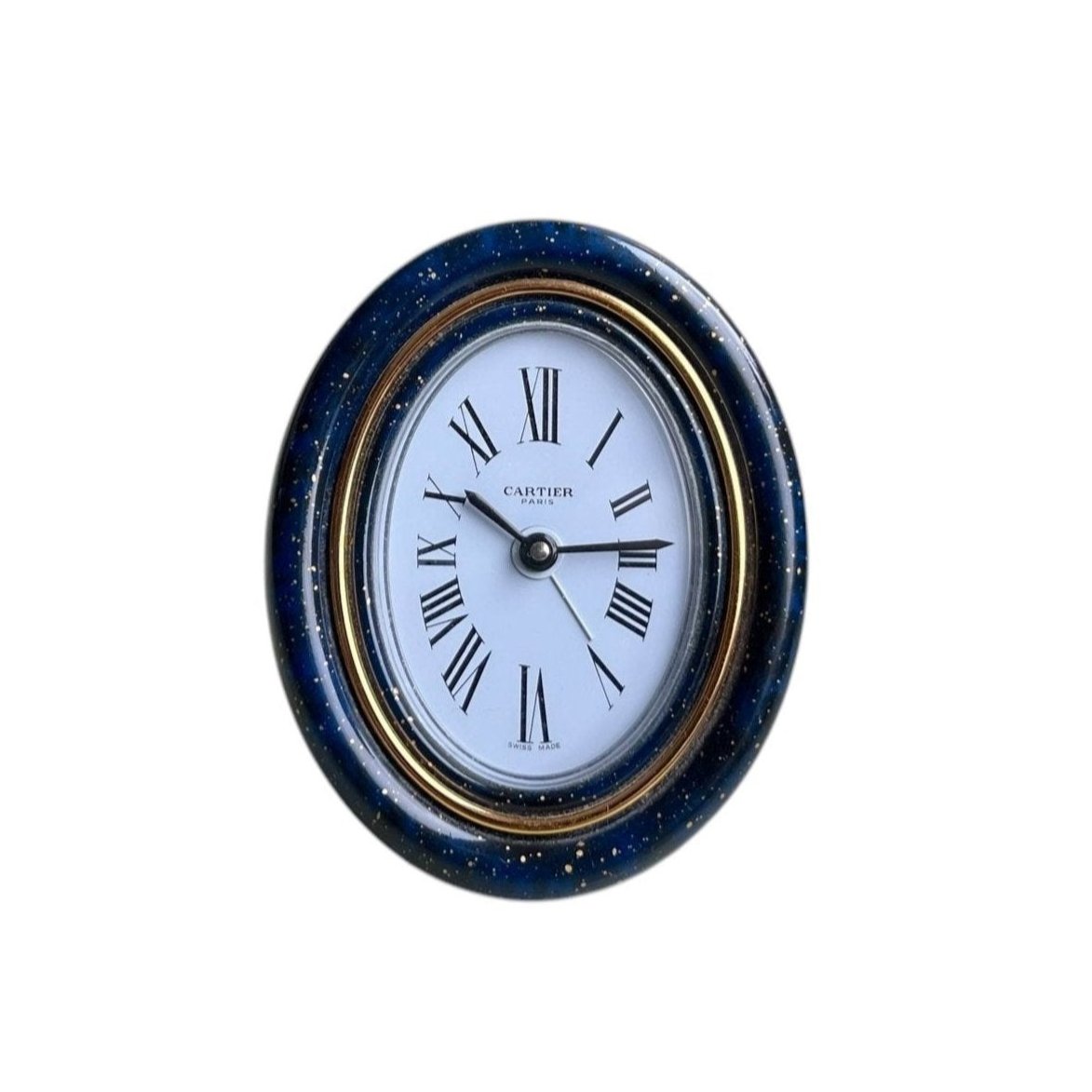 Cartier Alarm Table Clock/ Pendulette Blue 1980s